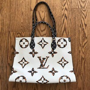 White Animal Print Leopard Hobo Purse Bag Women's